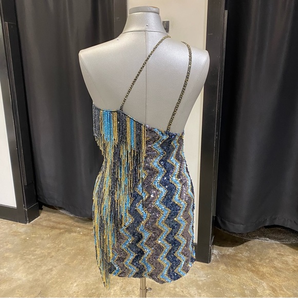 Aleta Couture 721 Fringe Mini - Black/Mercury - Sz 6 - Picture 4 of 10